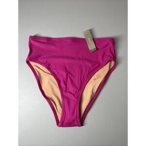 J Crew High Rise Full Coverage Bikini Bottom Womens Small Magenta Orchid Pink